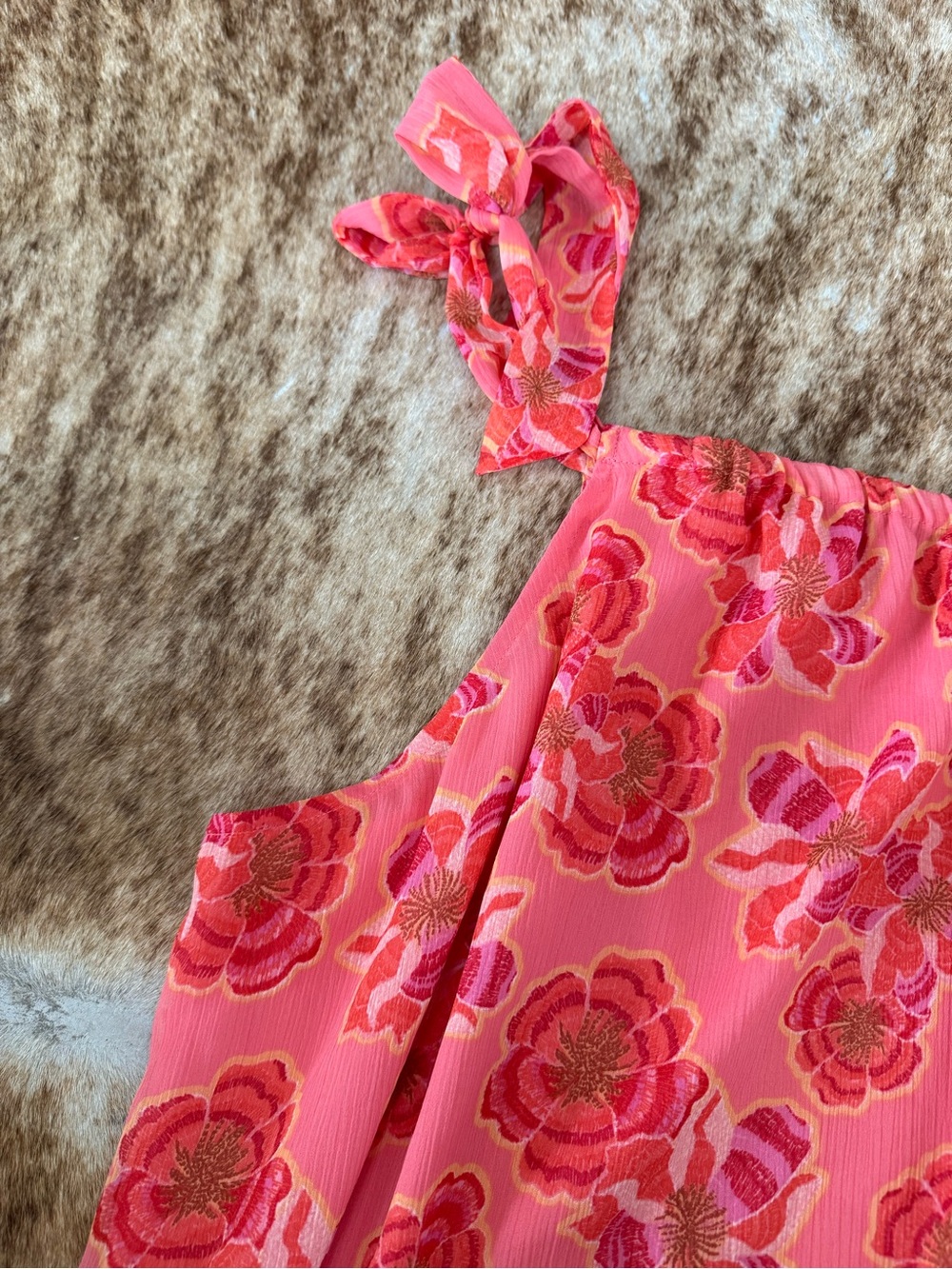 LOFT Pink Floral One Shoulder Top Size L Resort Vacation Summer Blouse - Picture 3 of 4